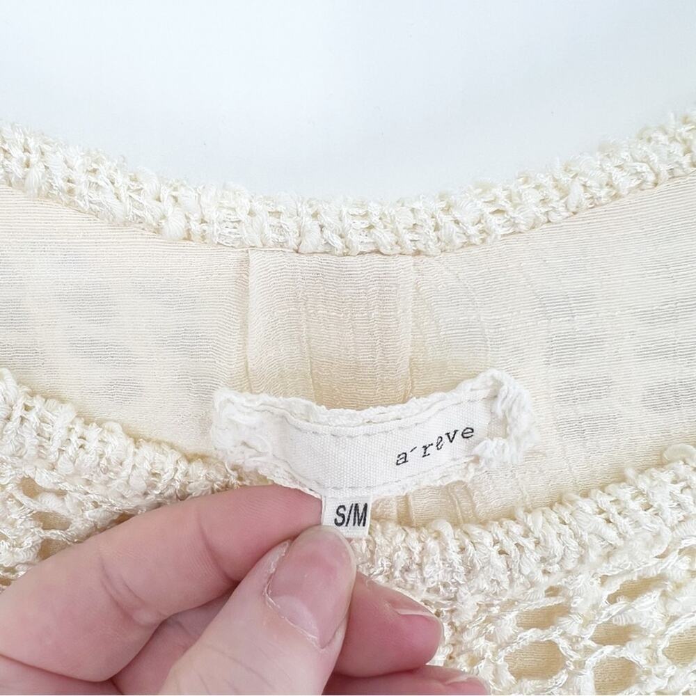 A'REVE Tiered Ruffle Mini Dress S/M Cream - Picture 5 of 7